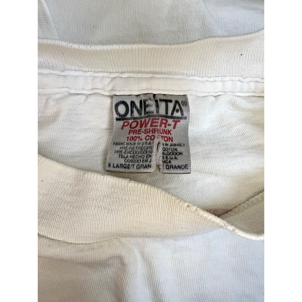 ONEITA Harpoon Lager Single Stitch T‑Shirt Vintage 90s Beer Promo Boston Tee - Picture 5 of 8
